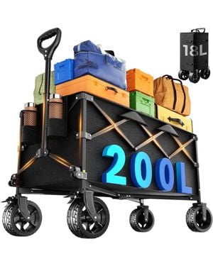 Gnuadz Collapsible Wagon Cart All-terrain Wheels Camping Garden Utility 200l - Blue
