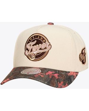 Mitchell & Ness And Indiana Fever Pink Pro Snapback Hat - Natural