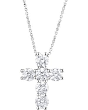 Badgley Mischka Lab Grown Diamond Cross Pendant Necklace (5 Ct. T.w. - Metallic
