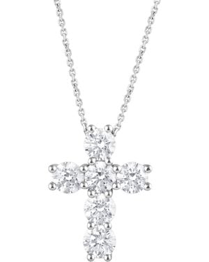 Badgley Mischka Lab Grown Diamond Cross Pendant Necklace (5 Ct. T.w. - Metallic