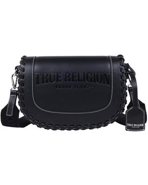 TRUE RELIGION Whip Stitch Saddle Bag - Black