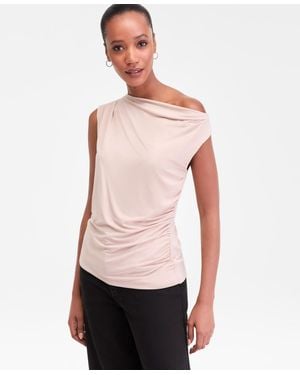 INC International Concepts Ruched Sleeveless Twist Top - Pink