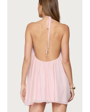 edikted shredded backless halter mini dress Women's EDIKTED Little Black Dresses |