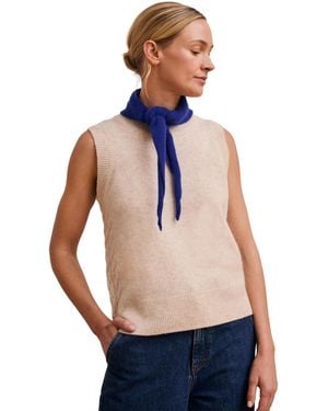 Celtic & Co. Cable Detail Tank Sweaters - Blue
