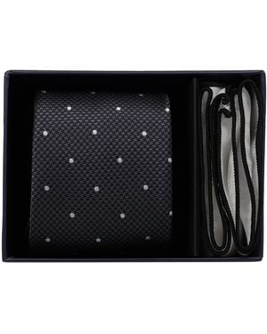 Ben Sherman Polka-dot Polished Prep Tie And Pocket Square - Black
