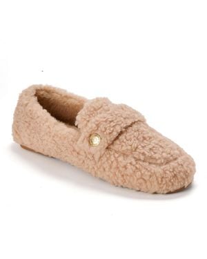 Dearfoams Madeline Luxe Teddy Loafer Slipper - Natural