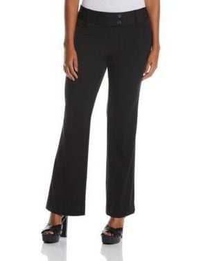 Rafaella Curvy Fit Boot Cut Pants - Black