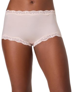 Maidenform Everyday Pretty Lace Mid Rise Boyshort Panty - White
