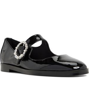 ALDO Arabbella Mary Jane Almond Toe Flats - Black