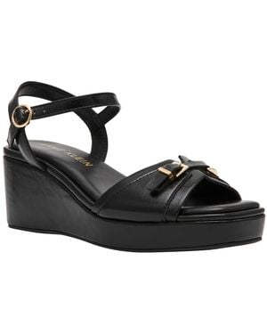 Anne Klein Platform Wedge Sandals - Black