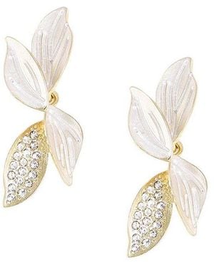 SOH Silver Flora Drop Earrings - White