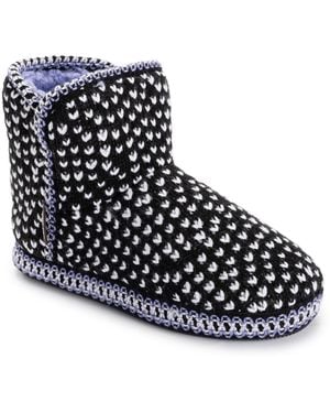 Muk Luks Leigh Bootie Slippers - Black