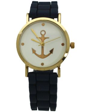 Olivia Pratt Anchor Emblem Silicone Band Watch - White