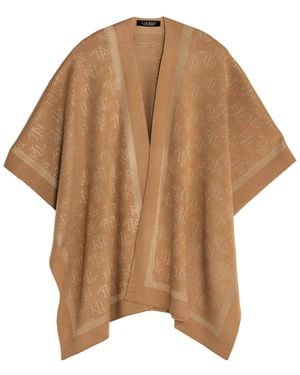Ralph Lauren Matte Shine Logo Ruana - Brown
