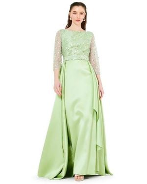 Amiri Beaded Bodice Column Gown - Green