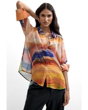 Desigual Printed Long Sleeve Blouse - Multicolor