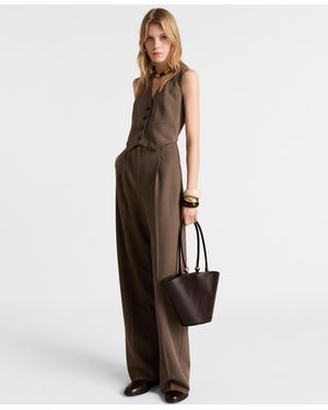 Mango Long Suit-style Jumpsuit - White