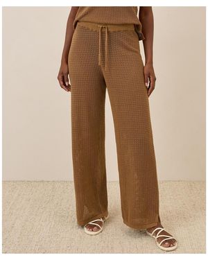 Pact Beachside Crochet Knit Pant - Natural
