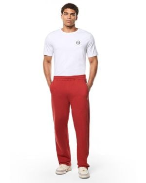 Sergio Tacchini Tricolore Premium French Terry Color-contrast Piping Sweatpants - Red