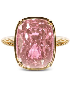 Sterling Forever Elongated Cushion Pink Sapphire Cubic Zirconia Cocktail Ring