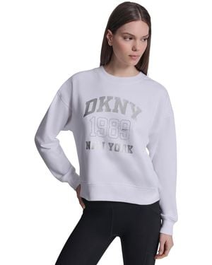 DKNY Crew Neck Pull-on Sweatshirt - White