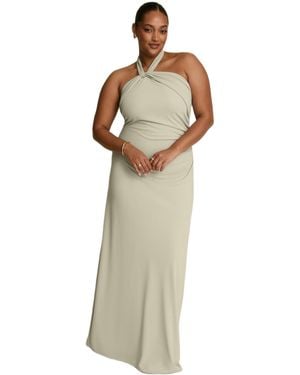 Six Stories Halter Neck Stretch Bridesmaid Dress - Natural