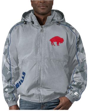Starter Distressed Buffalo Bills Thursday Night Gridiron Throwback Full-zip Jacket - Gray