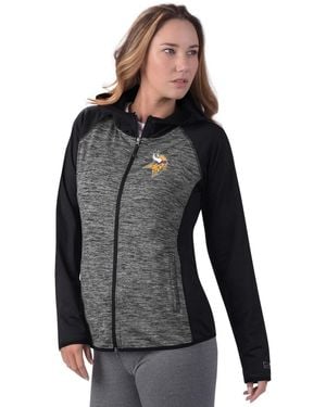 MSX by Michael Strahan  Minnesota Vikings Leslie Space Dyed Raglan Full-zip Jacket - Black