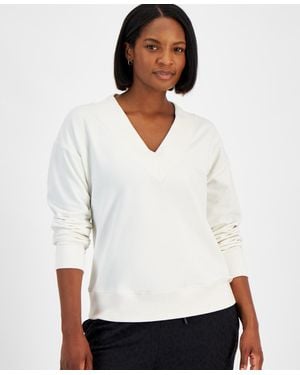 ID Ideology Fleece V-neck Sweatshirt - White