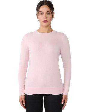 Jennie Liu 3-ply Cashmere Crew Neck Sweater - Pink