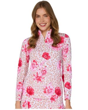 G Lifestyle Clothing G Lifestyle Long Sleeve Mock Neck Top - Pink