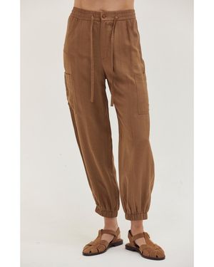 Crescent Eden Woven Cargo jogger Pants - Brown