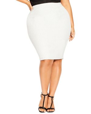 City Chic Plus Size Riley Skirt - White
