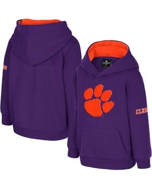 Colosseum Athletics Toddler Clemson Tigers Big Logo Volume Fleece Pullover Hoodie - Purple