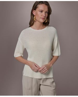 Donna Karan Short-sleeve Oversized Sweater - Gray