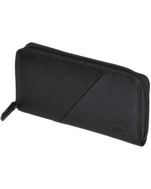 ROOTS Slim Zipper Round Wallet - Black