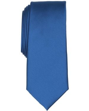 Alfani Solid Texture Slim Tie - Blue