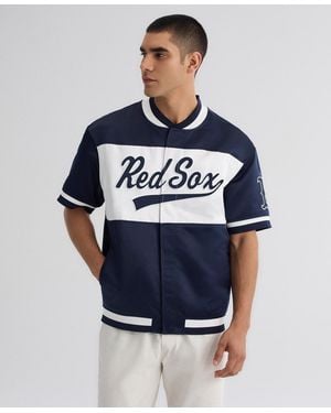 Fanatics Boston Red Sox Iconic Full-snap Short-sleeve Warm-up Jacket - Blue