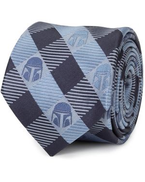 Star Wars Mando Helmet Check Tie - Blue