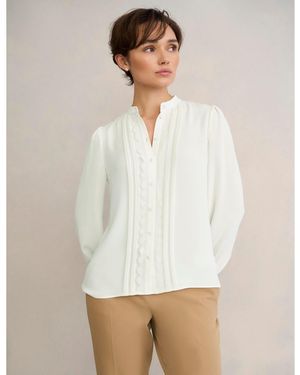 Hobbs Dominica Lace Trim Blouse - White