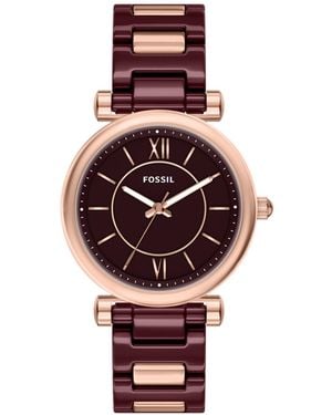 Fossil Gilmore Water-resistant Quartz Analog Stainless Steel Bracelet Watch - Red