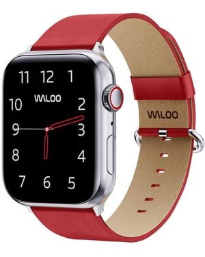 Waloo Leather Grain Band For Apple Watch - Red
