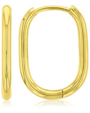 Roxy Waterproof 20mm Oval Hoop Earrings - Metallic