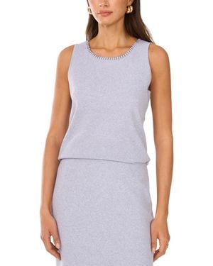 Vince Camuto Whipstitched Sleeveless Sweater - Purple