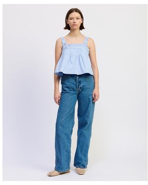 En Saison Lucy Square Neck Top - Blue