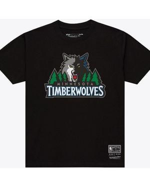 Mitchell & Ness Minnesota Timberwolves Global Standard Screen-printed Crewneck T-shirt - Black