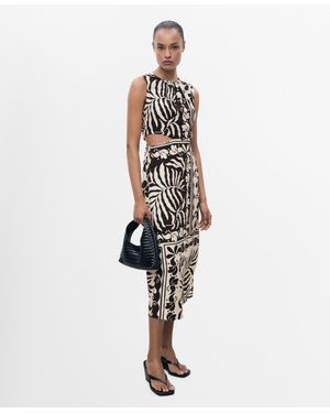 Mango Cut-out Midi Dress - White