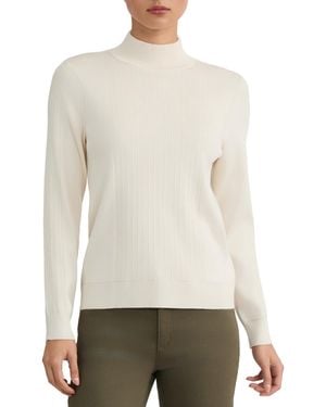 Jones New York Mock Neck Sweater - White