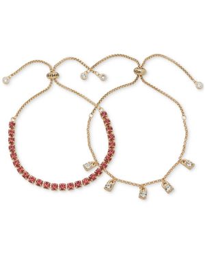 Clueless Gold-tone 2-pc. Set Mixed Color Crystal Slider Bracelets - Metallic