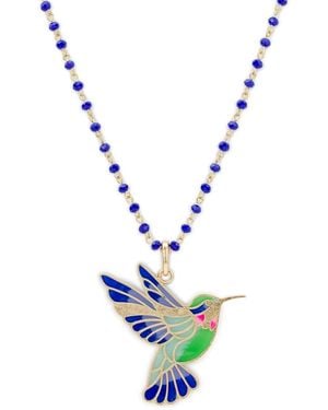 Patricia Nash Large Hummingbird Pendant Necklace - White